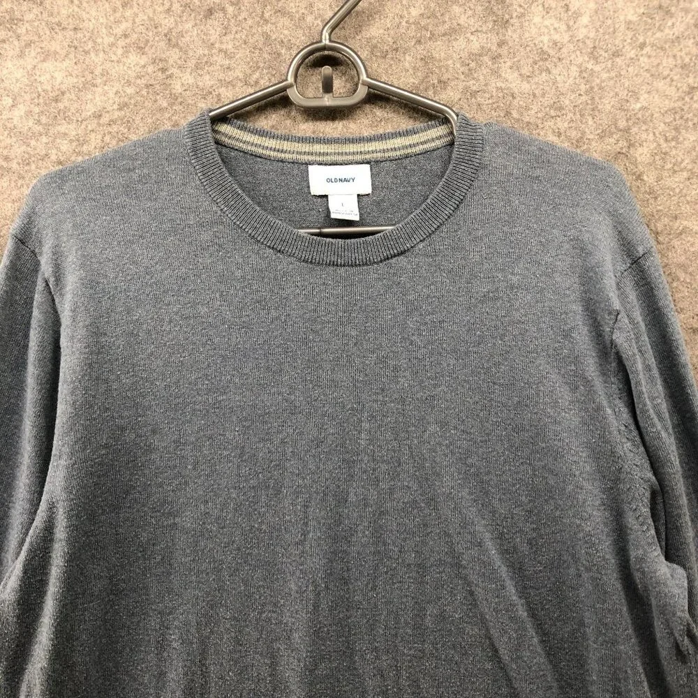 Old Navy Crewneck Sweater Mens L Blue Pullover Lightweight Knit Cotton Blend‎